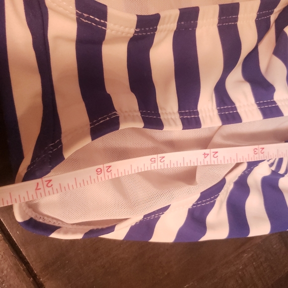 Torrid blue and white striped one piece cross back push up bathing suit Size 1 - Picture 12 of 13